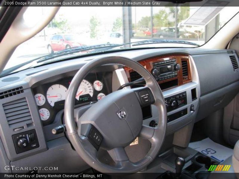 Bright White / Medium Slate Gray 2006 Dodge Ram 3500 Laramie Quad Cab 4x4 Dually