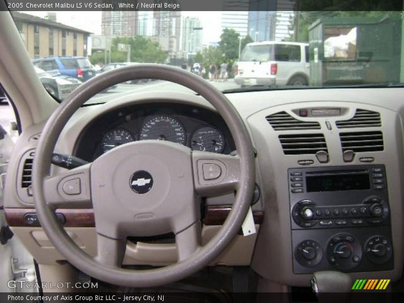 White / Neutral Beige 2005 Chevrolet Malibu LS V6 Sedan