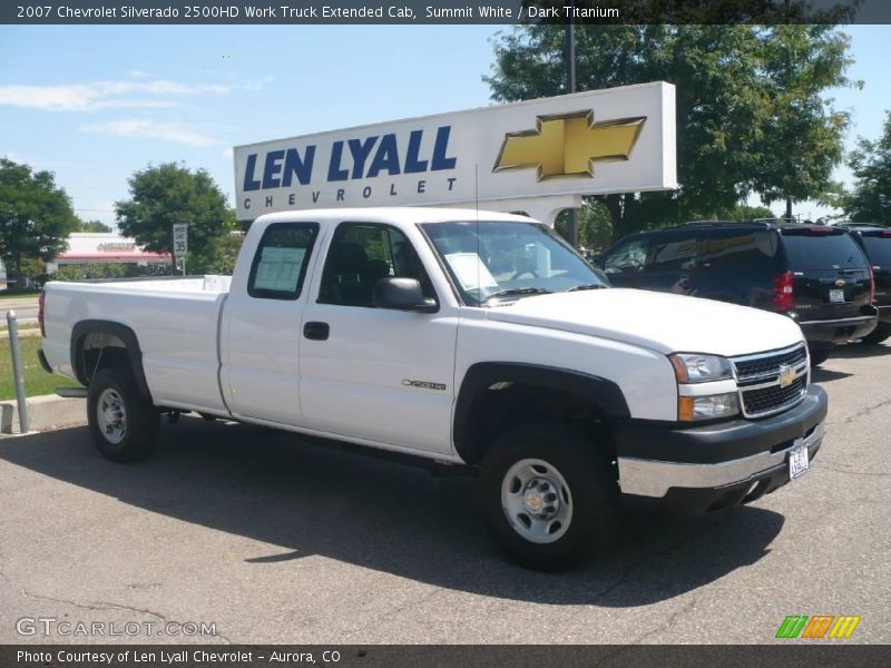 Summit White / Dark Titanium 2007 Chevrolet Silverado 2500HD Work Truck Extended Cab