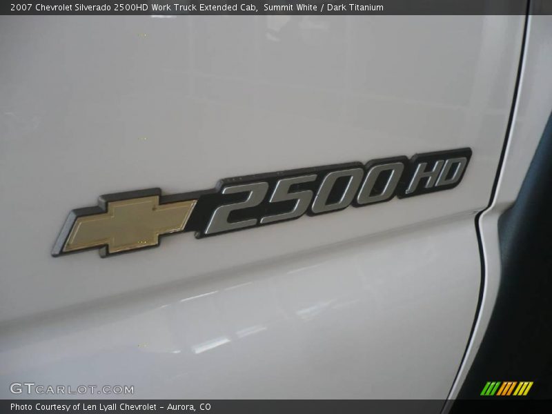 Summit White / Dark Titanium 2007 Chevrolet Silverado 2500HD Work Truck Extended Cab