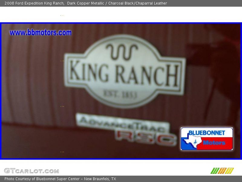 Dark Copper Metallic / Charcoal Black/Chaparral Leather 2008 Ford Expedition King Ranch