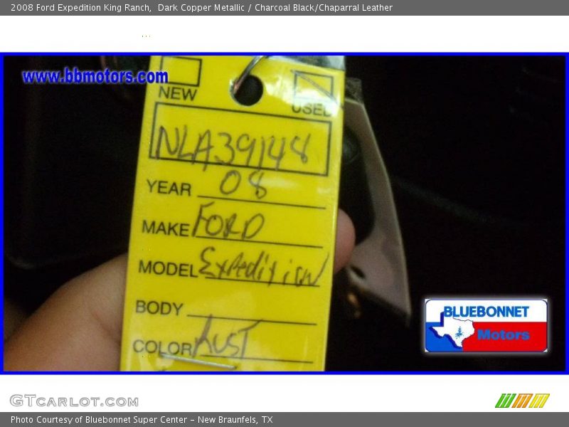 Dark Copper Metallic / Charcoal Black/Chaparral Leather 2008 Ford Expedition King Ranch