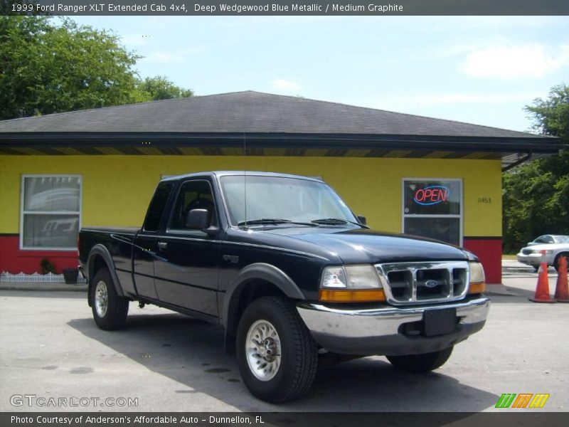 Deep Wedgewood Blue Metallic / Medium Graphite 1999 Ford Ranger XLT Extended Cab 4x4