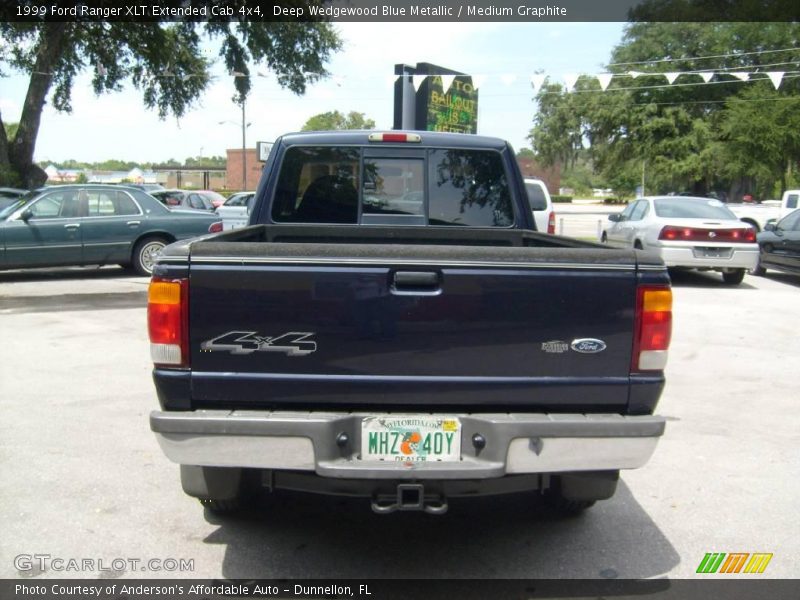 Deep Wedgewood Blue Metallic / Medium Graphite 1999 Ford Ranger XLT Extended Cab 4x4