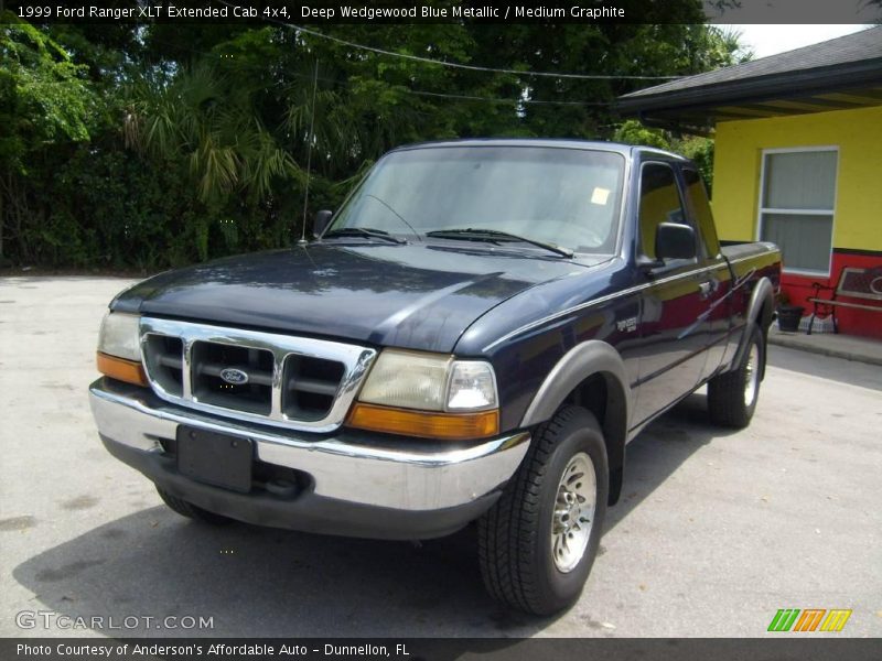 Deep Wedgewood Blue Metallic / Medium Graphite 1999 Ford Ranger XLT Extended Cab 4x4