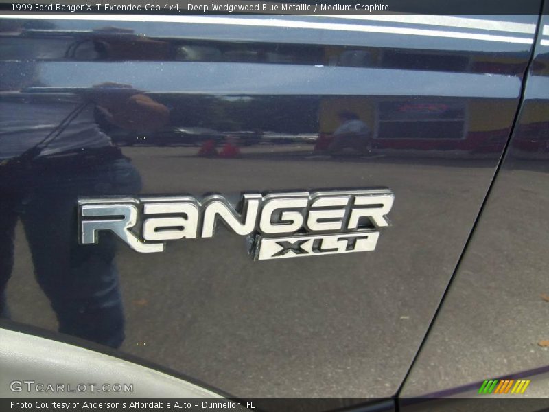 Deep Wedgewood Blue Metallic / Medium Graphite 1999 Ford Ranger XLT Extended Cab 4x4