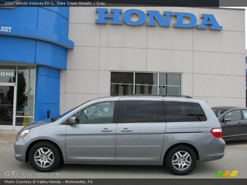 Slate Green Metallic / Gray 2007 Honda Odyssey EX-L