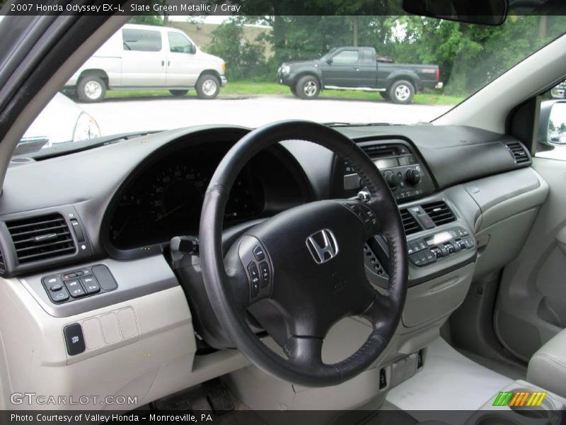 Slate Green Metallic / Gray 2007 Honda Odyssey EX-L