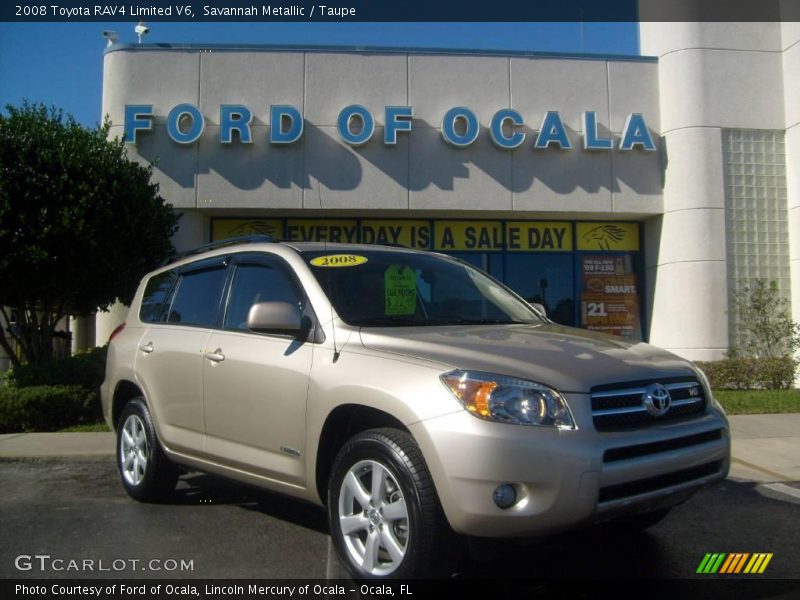 Savannah Metallic / Taupe 2008 Toyota RAV4 Limited V6