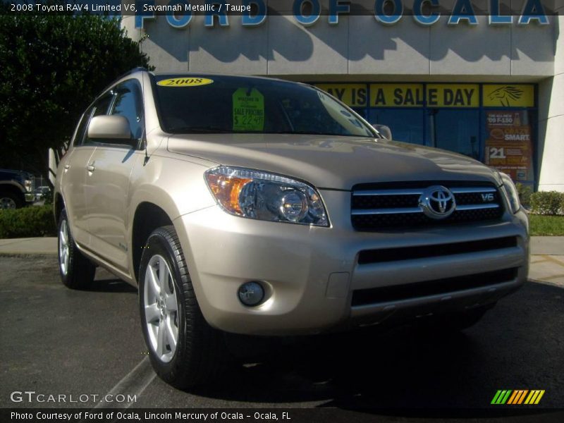 Savannah Metallic / Taupe 2008 Toyota RAV4 Limited V6