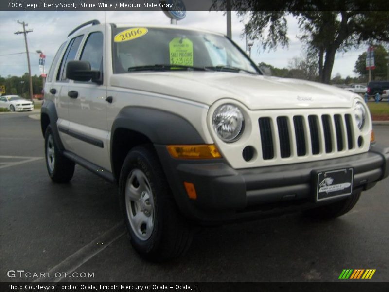Stone White / Medium Slate Gray 2006 Jeep Liberty Sport