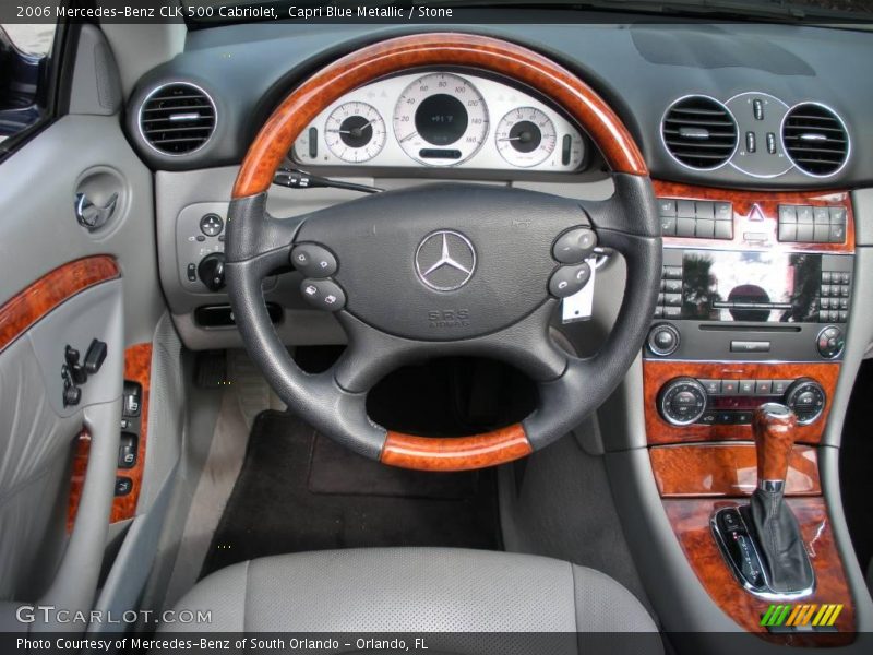 Capri Blue Metallic / Stone 2006 Mercedes-Benz CLK 500 Cabriolet