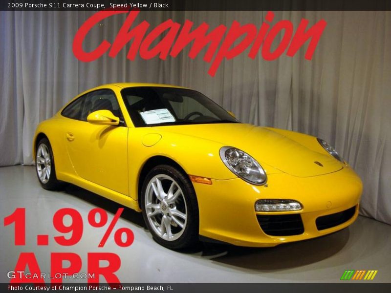 Speed Yellow / Black 2009 Porsche 911 Carrera Coupe