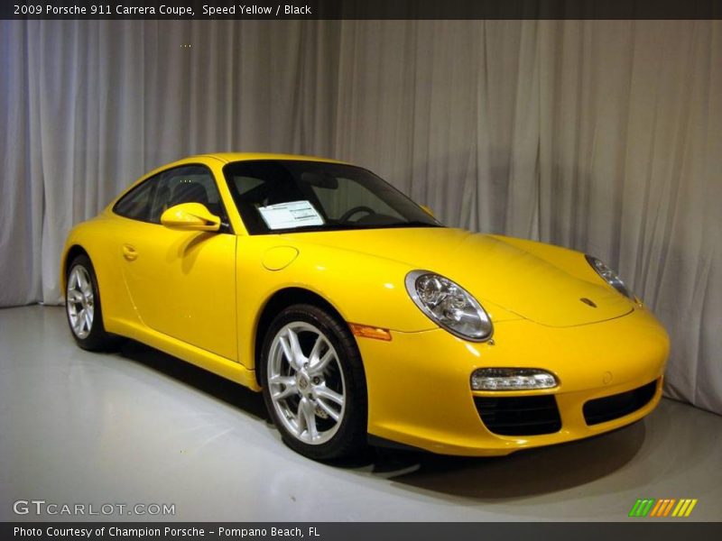 Speed Yellow / Black 2009 Porsche 911 Carrera Coupe