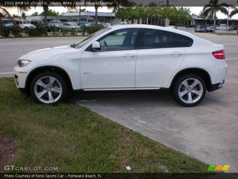 Alpine White / Black Nevada Leather 2009 BMW X6 xDrive50i