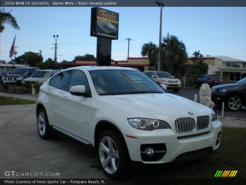 Alpine White / Black Nevada Leather 2009 BMW X6 xDrive50i