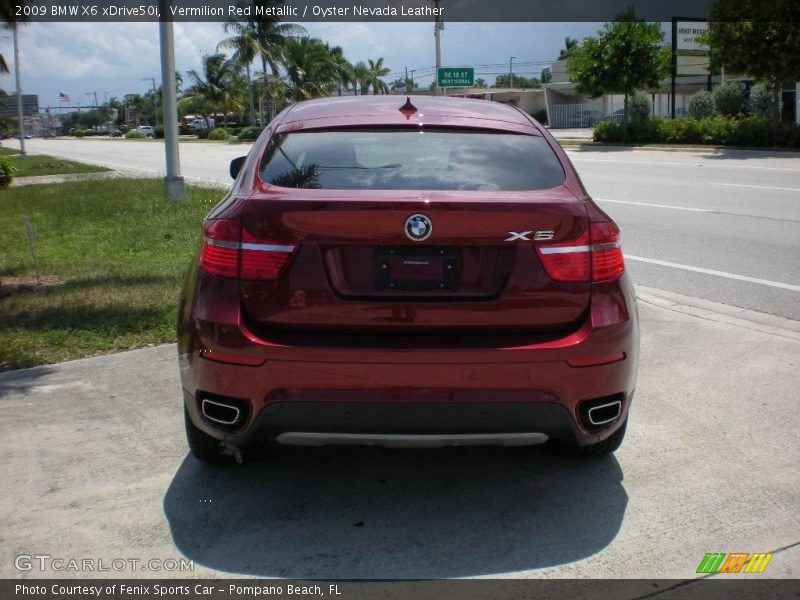Vermilion Red Metallic / Oyster Nevada Leather 2009 BMW X6 xDrive50i
