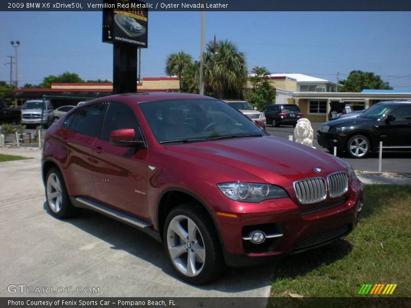 Vermilion Red Metallic / Oyster Nevada Leather 2009 BMW X6 xDrive50i