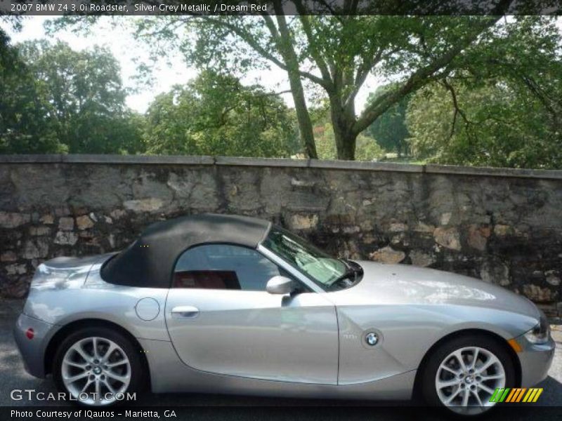 Silver Grey Metallic / Dream Red 2007 BMW Z4 3.0i Roadster