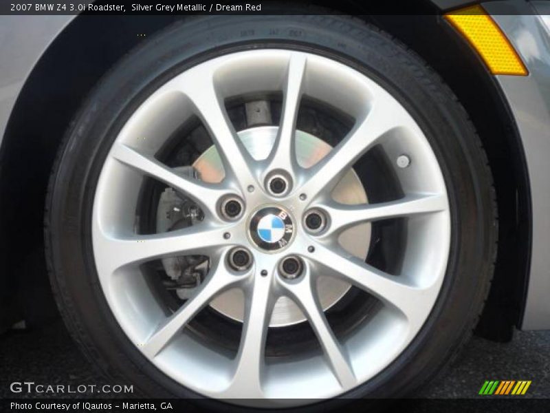 Silver Grey Metallic / Dream Red 2007 BMW Z4 3.0i Roadster