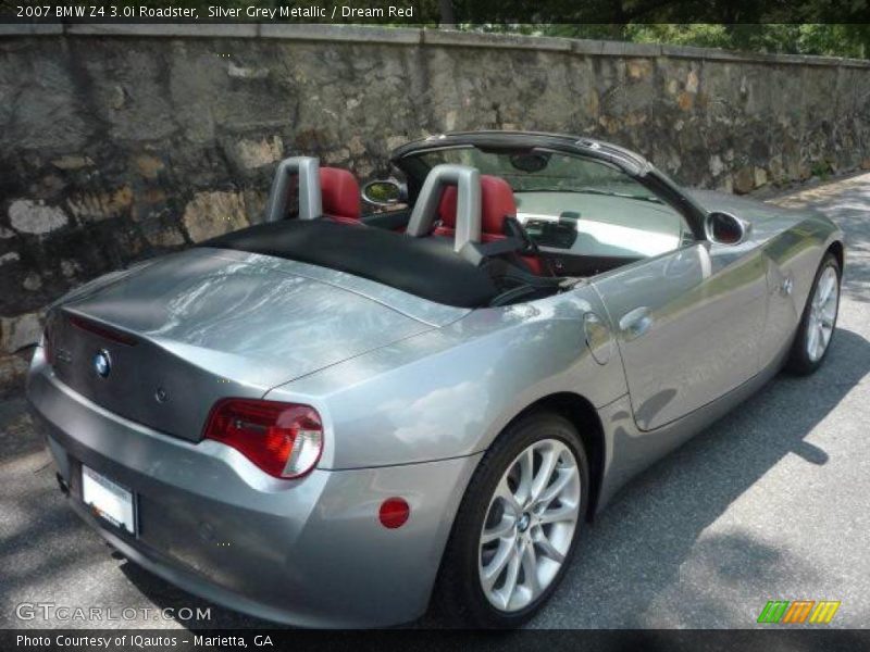 Silver Grey Metallic / Dream Red 2007 BMW Z4 3.0i Roadster