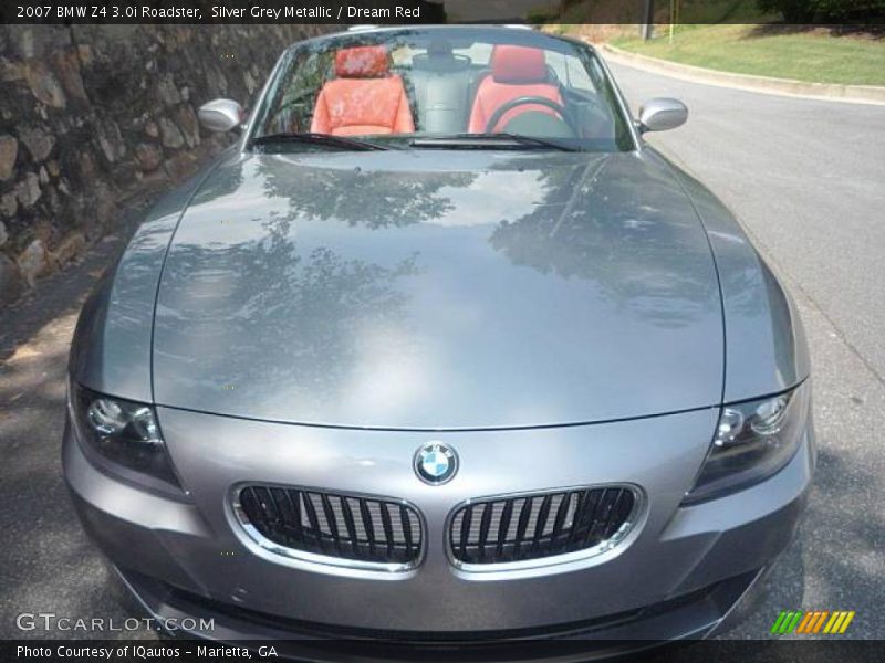 Silver Grey Metallic / Dream Red 2007 BMW Z4 3.0i Roadster