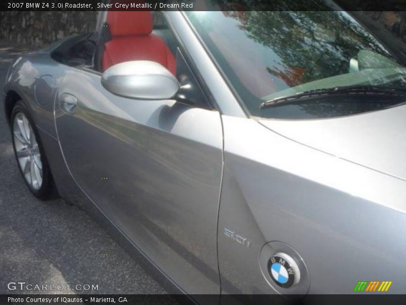 Silver Grey Metallic / Dream Red 2007 BMW Z4 3.0i Roadster