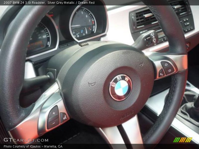 Silver Grey Metallic / Dream Red 2007 BMW Z4 3.0i Roadster