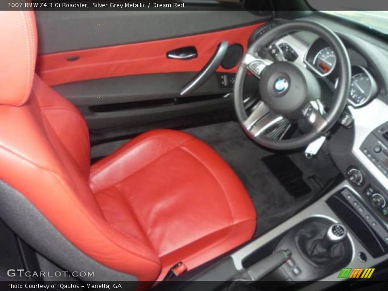Silver Grey Metallic / Dream Red 2007 BMW Z4 3.0i Roadster