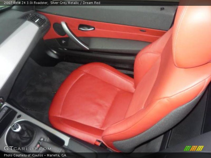 Silver Grey Metallic / Dream Red 2007 BMW Z4 3.0i Roadster