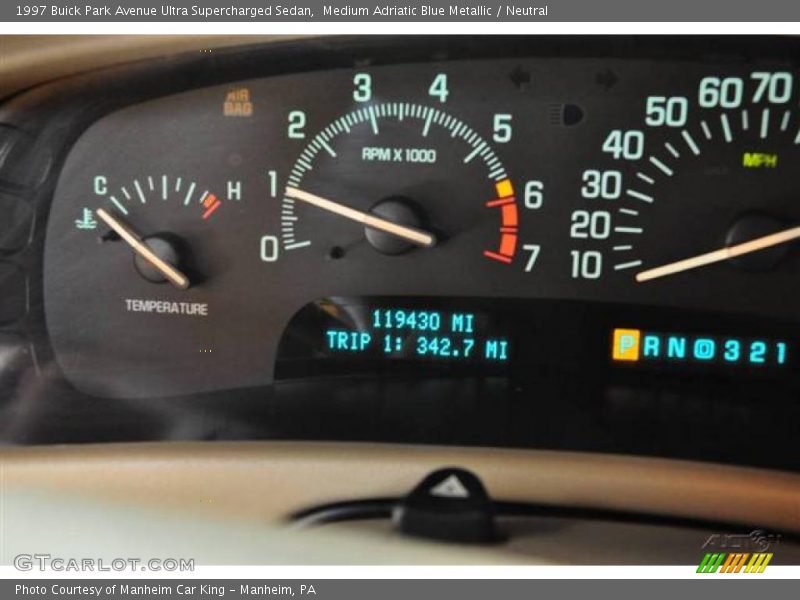 Medium Adriatic Blue Metallic / Neutral 1997 Buick Park Avenue Ultra Supercharged Sedan