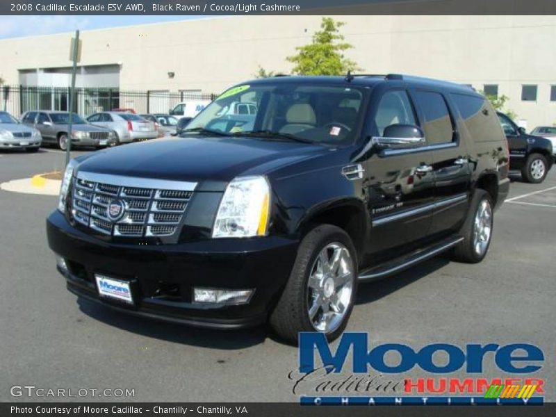 Black Raven / Cocoa/Light Cashmere 2008 Cadillac Escalade ESV AWD