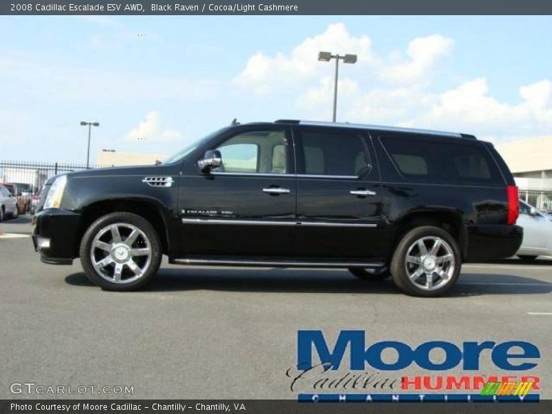 Black Raven / Cocoa/Light Cashmere 2008 Cadillac Escalade ESV AWD