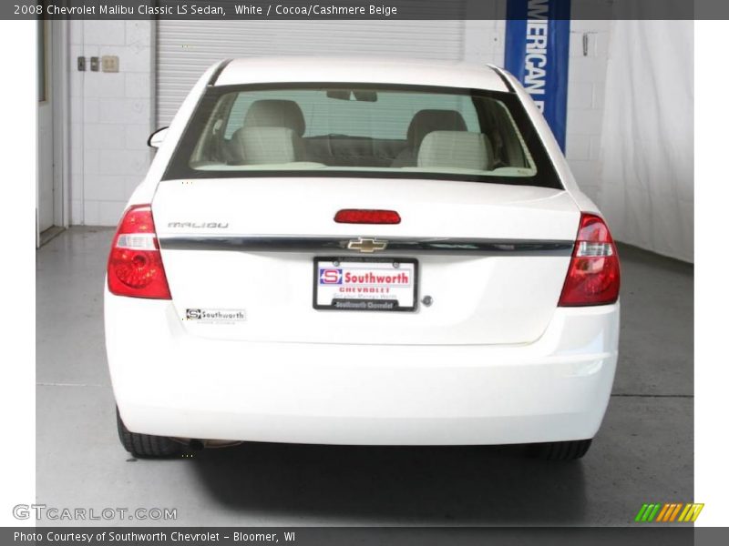White / Cocoa/Cashmere Beige 2008 Chevrolet Malibu Classic LS Sedan