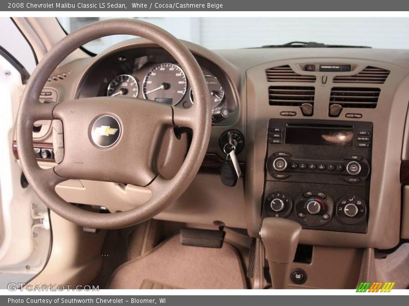 White / Cocoa/Cashmere Beige 2008 Chevrolet Malibu Classic LS Sedan