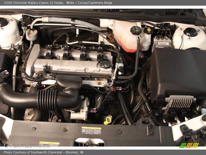 White / Cocoa/Cashmere Beige 2008 Chevrolet Malibu Classic LS Sedan