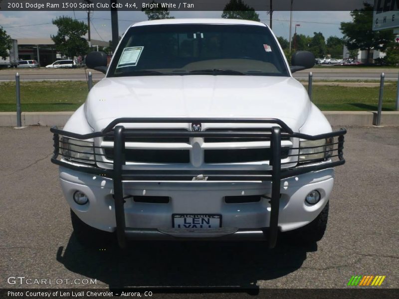 Bright White / Tan 2001 Dodge Ram 1500 Sport Club Cab 4x4
