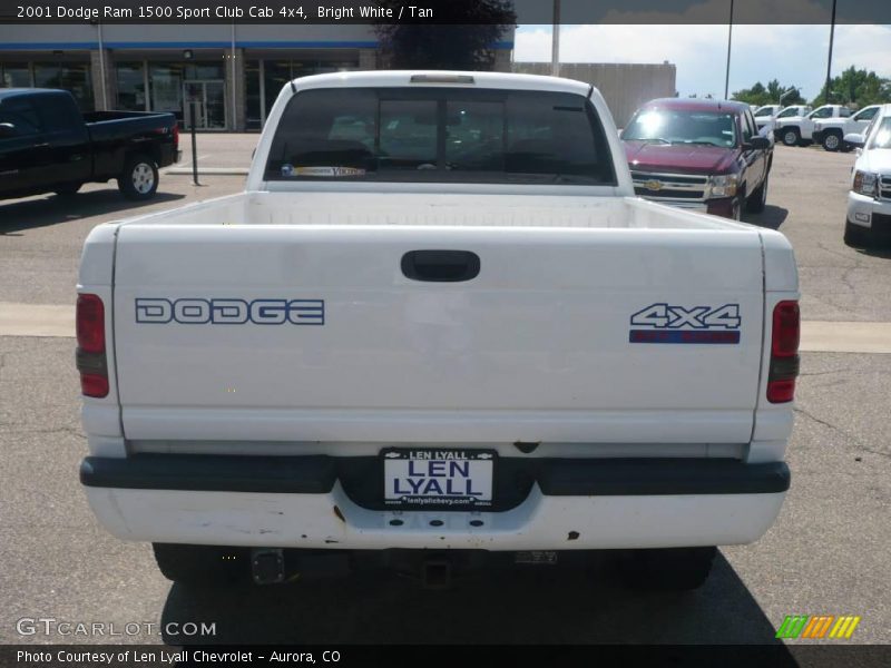 Bright White / Tan 2001 Dodge Ram 1500 Sport Club Cab 4x4