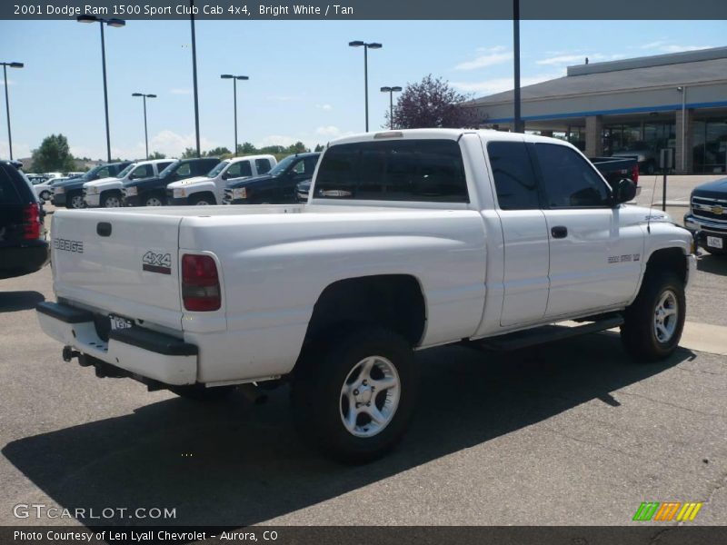 Bright White / Tan 2001 Dodge Ram 1500 Sport Club Cab 4x4
