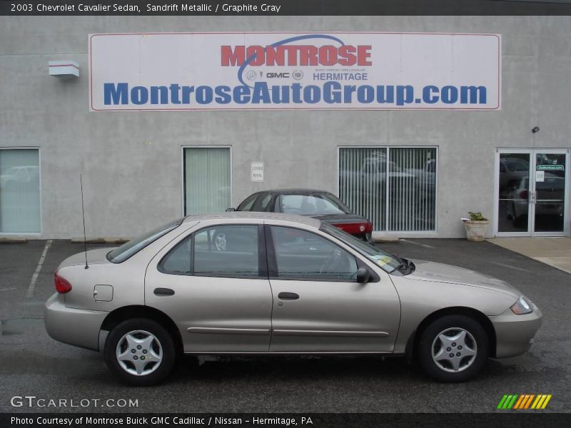Sandrift Metallic / Graphite Gray 2003 Chevrolet Cavalier Sedan