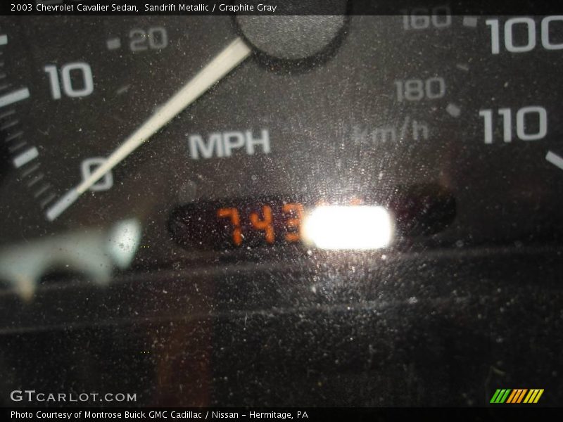 Sandrift Metallic / Graphite Gray 2003 Chevrolet Cavalier Sedan