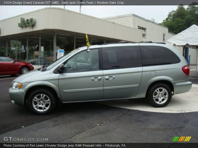 Satin Jade Green Pearl / Medium Slate Gray 2004 Dodge Grand Caravan SXT AWD