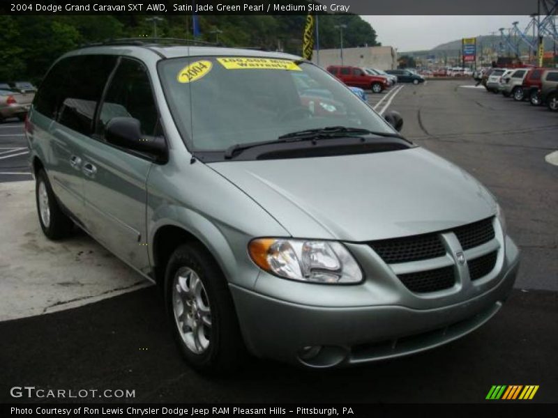 Satin Jade Green Pearl / Medium Slate Gray 2004 Dodge Grand Caravan SXT AWD