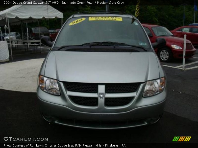 Satin Jade Green Pearl / Medium Slate Gray 2004 Dodge Grand Caravan SXT AWD