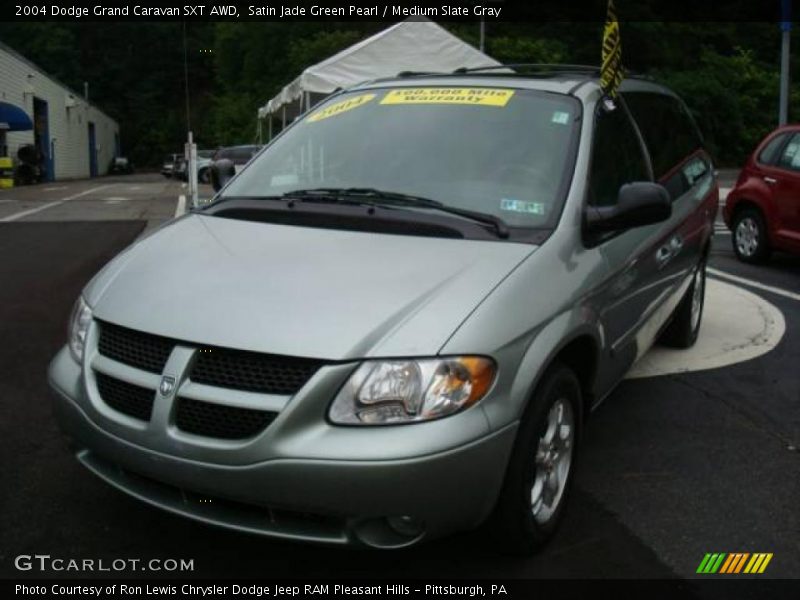Satin Jade Green Pearl / Medium Slate Gray 2004 Dodge Grand Caravan SXT AWD