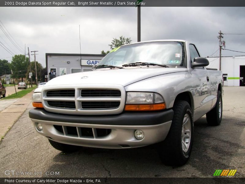 Bright Silver Metallic / Dark Slate Gray 2001 Dodge Dakota Sport Regular Cab