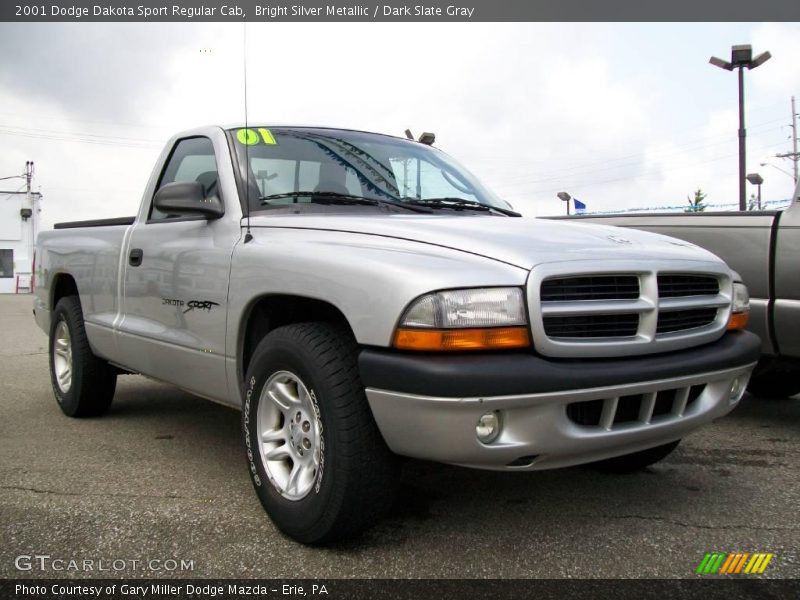 Bright Silver Metallic / Dark Slate Gray 2001 Dodge Dakota Sport Regular Cab