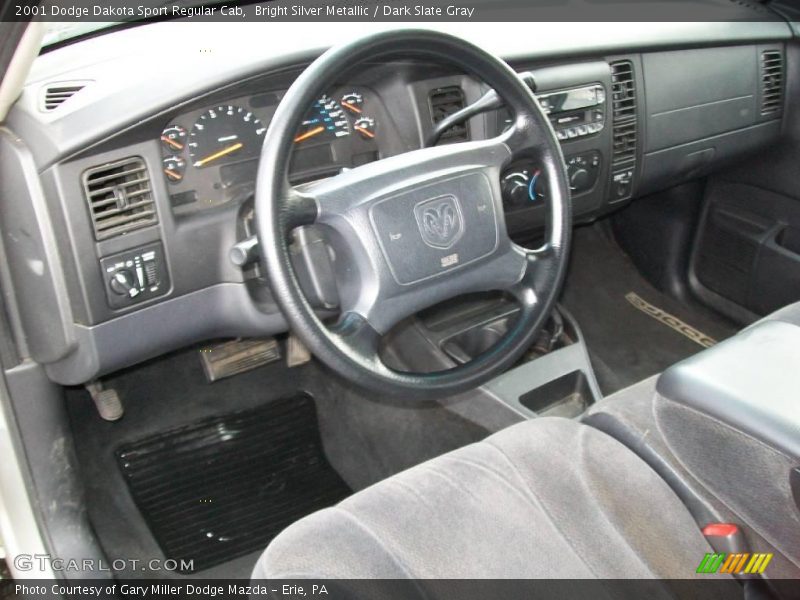 Bright Silver Metallic / Dark Slate Gray 2001 Dodge Dakota Sport Regular Cab