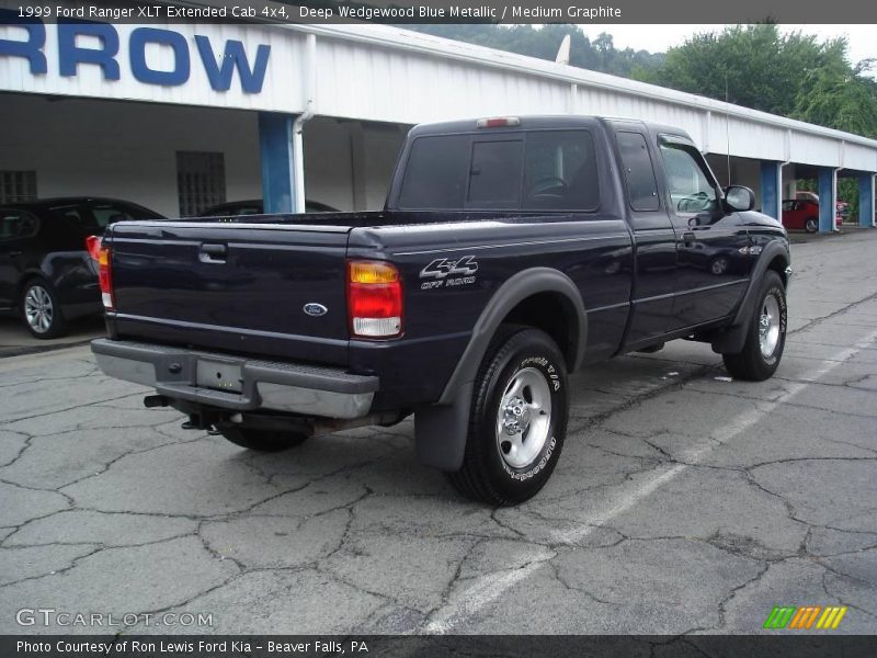 Deep Wedgewood Blue Metallic / Medium Graphite 1999 Ford Ranger XLT Extended Cab 4x4