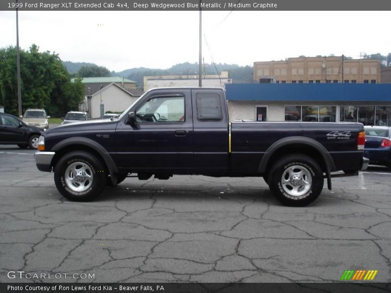 Deep Wedgewood Blue Metallic / Medium Graphite 1999 Ford Ranger XLT Extended Cab 4x4